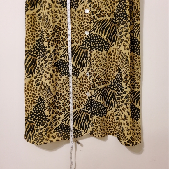 Halmode Plus Brown/Black/Beige Multi Colored Animal Print Short Sleeve Size 20W - Picture 3 of 9